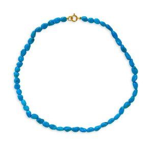 NWT Sleeping Beauty Turquoise 6 mm Bead Necklace from Saks 17.5 inch length